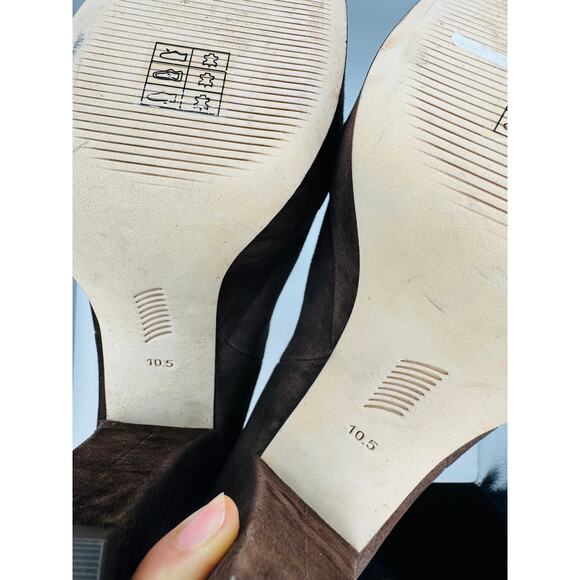 PAIGE Chocolate Suede round Pointed Kyra Ankle Boots  size 10.5 - Picture 10 of 10